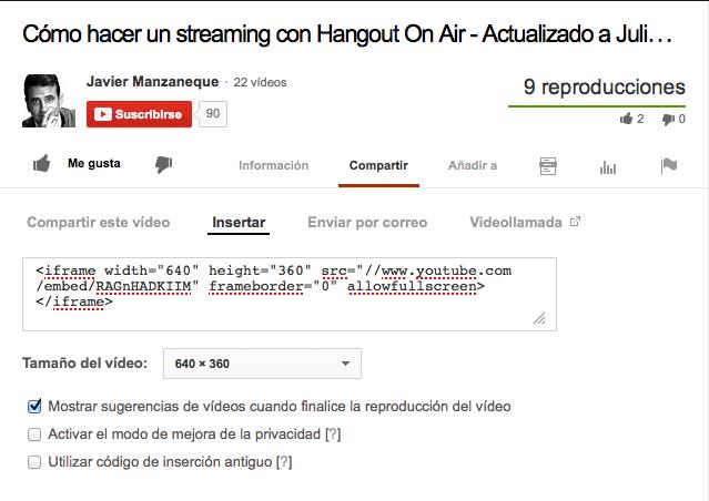 Parametros de personalización del player YouTube